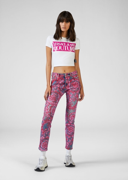 Versace Baroque Print Jeans Dam - 849603PZI